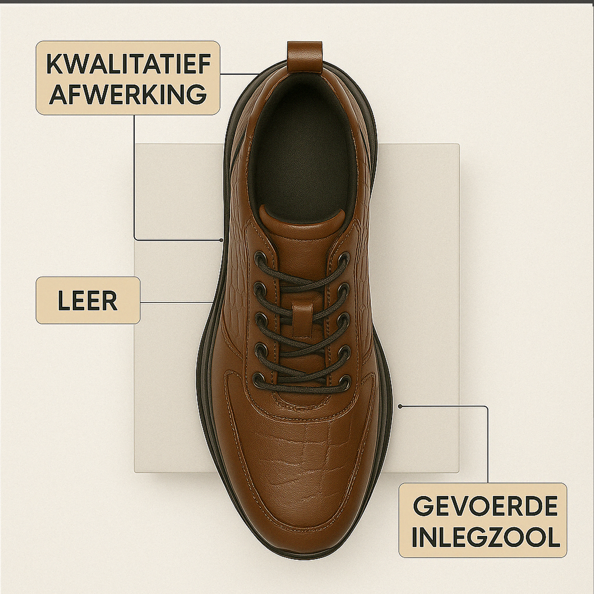 Baskets pour hommes en Krokodillenleer Stijl + Horloge gratuite