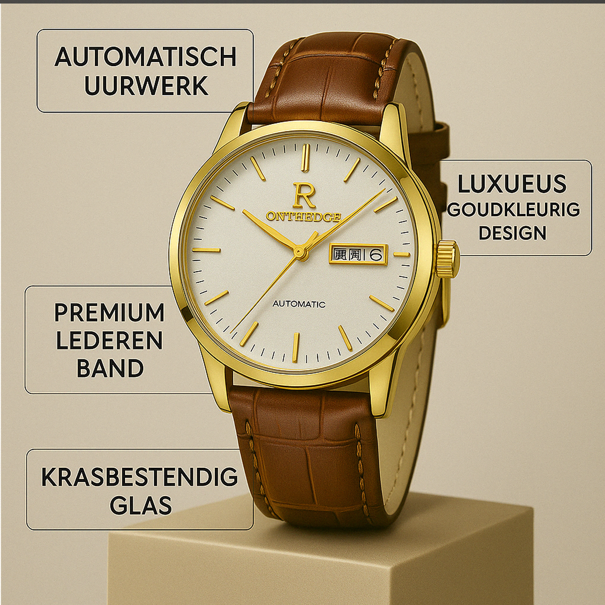 Baskets pour hommes en Krokodillenleer Stijl + Horloge gratuite