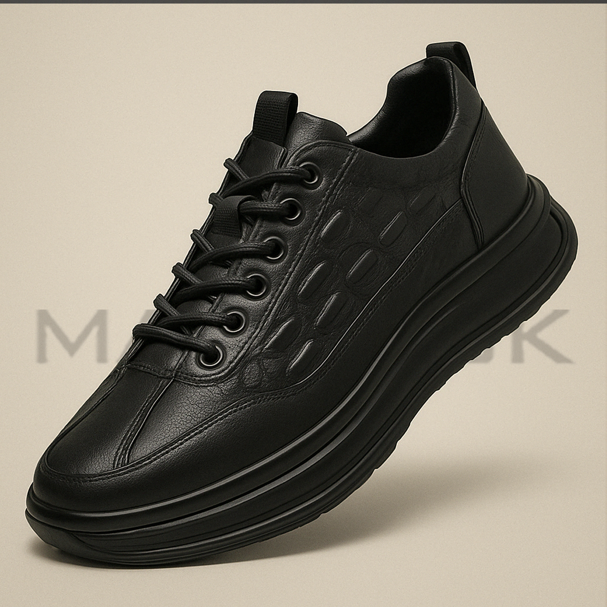 Baskets pour hommes en Krokodillenleer Stijl + Horloge gratuite